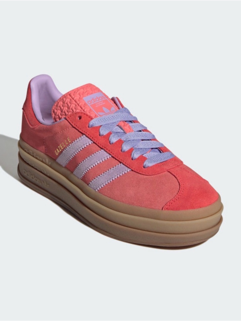 Adidas Size 8 Platform Gazelle Women’s Sneakers — Coral & Lavender New In Box